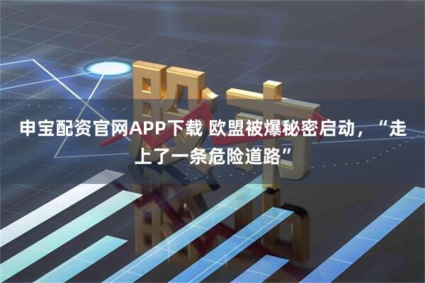 申宝配资官网APP下载 欧盟被爆秘密启动，“走上了一条危险道路”