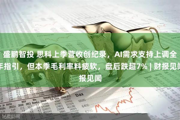 盛鹏智投 思科上季营收创纪录，AI需求支持上调全年指引，但本季毛利率料疲软，盘后跌超7% | 财报见闻